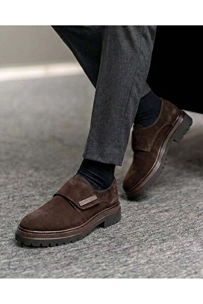 TerziAdemAltun Italian Style Internal and External Natural Suede Men's Shoes ...