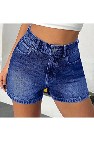 connemara Τζιν Γυναικείο Μπλε Ψηλόμεσο Μίνι Τζιν Σορτς Καθημερινό Άνετο Καλοκ...