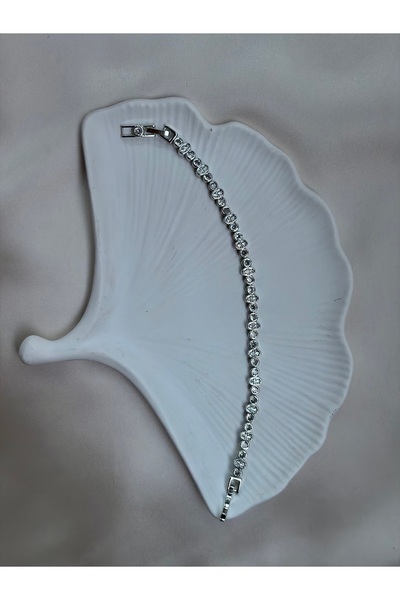 asal jewelry Oval Zirkon Taşlı Çelik Bileklik