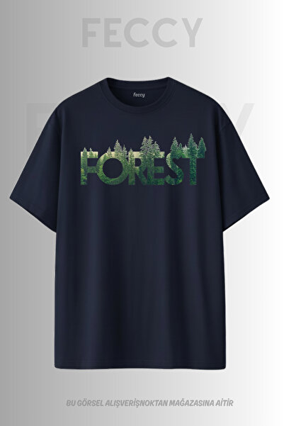 FECCY Premium Forest Printed Hunter Theme Unisex Oversize Γυναικείο T-Shirt Α...