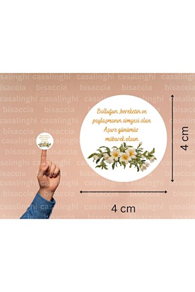 bisaccia Aşure Günümüz Mübarek Olsun Etiketi Aşure Günü Yuvarlak Mat Sticker ...