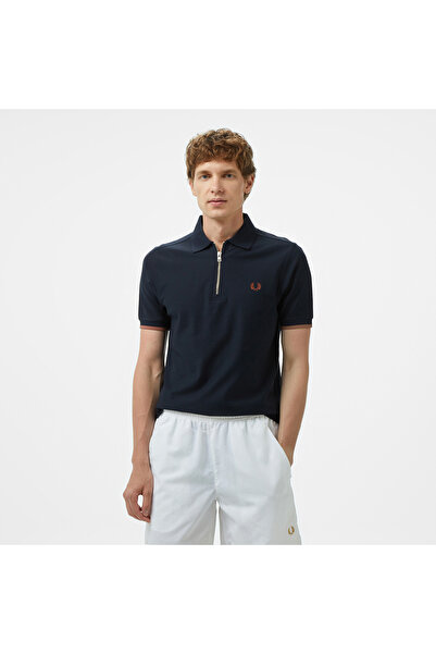Rodi Fred Perry Crepe Pique Zip Neck Erkek Lacivert Polo