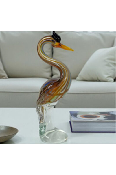 Savita Home CA-62 Cam Turna Kuşu 30 cm Dekoratif Cam Figür Modern Şık Tasarım...