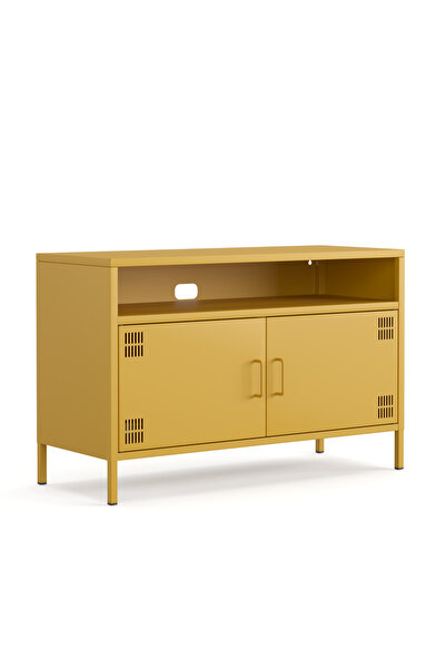Furni24 Pera Tv Ünitesi, Tv Dolabı,2 Kapaklı, Açık Raflı 100,50 x 40 x 64,50 cm