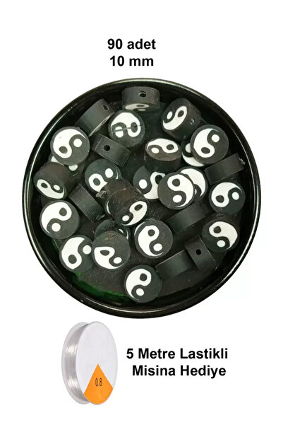Mestore 90 pieces 10 mm polymer clay fimo beads jewelry bracelet + 5 meters e...
