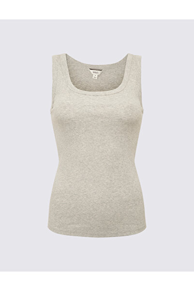 Marks & Spencer Pamuk Karışımlı Ribana Slim Fit Atlet