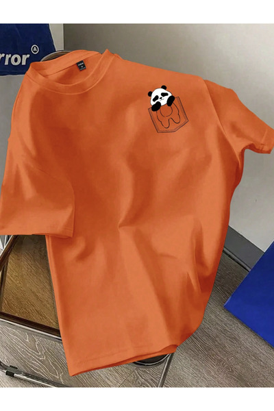 COHERENT Unisex Ανδρικό/Γυναικείο μπλουζάκι PANDA POCKET με στάμπα, υπερμεγέθ...