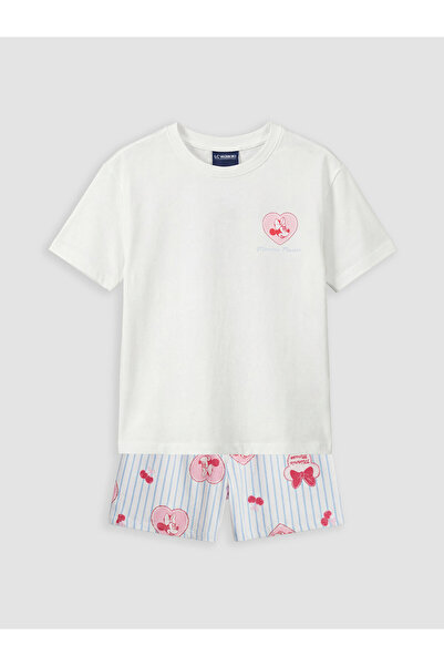 LC Waikiki Set de pijamale scurte pentru fete, cu imprimeu Minnie Mouse