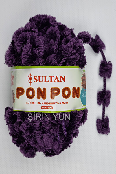 Sultan Ponpon İp 100 Gram 15 Metre %100 Polyester Mor 937