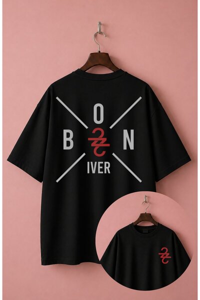 Fuddy Moda Tricou unisex Indie Folk Bon Iver cu imprimeu pe spate, tricou sup...