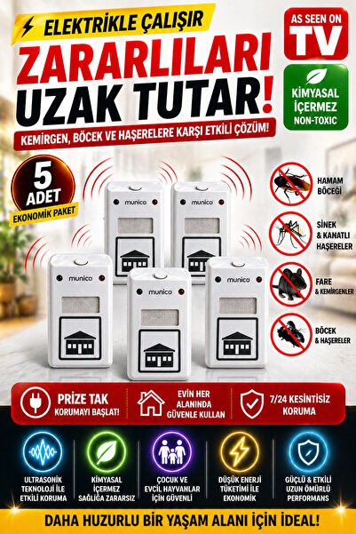 Munico 5 Adet Böcek Kovucu Fiş Çocuklar Evcil Hayvanlar İçin Güvenli 24 Saat ...