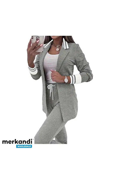 unbranded Set casual COZYSET, jachetă deschisă mânecă lungă și pantaloni cu ș...