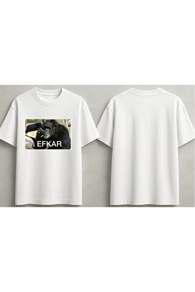ELFERA تي شيرت مطبوع عليه قرد مضحك للجنسين