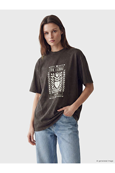 LC Waikiki Peak New Season Printed 100% Cotton Women's T-Shirt