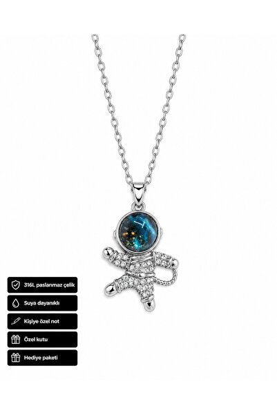 HER ŞEY NOTA www.herseynota.com 316L Stainless Steel Necklace with Astronaut ...