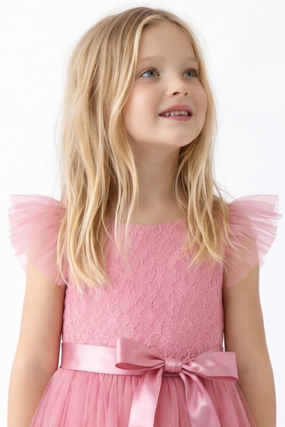 ESİLA KİDS Girl's Dress Tulle Sequin Embroidered Evening Dress Comfortable and Stylish Birthday Dress 4-12 Years Old