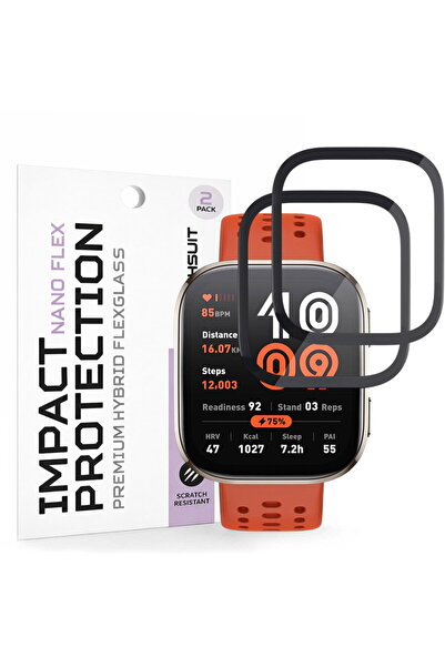 Techsuit Folie pentru Amazfit Bip 6 (set 2) - Nano Flex - Negru
