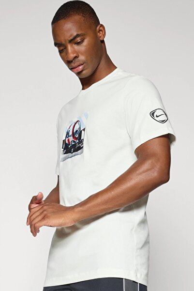 Nike Ανδρικό T-Shirt Φανέλα Ποδοσφαίρου με Στάμπα Total 90, Κρεμ