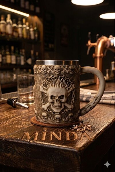 MINDA Kuru Kafa Kupa Bardak - 450 ml - Dışı Polyester Kaplama / İçi Paslanmaz...