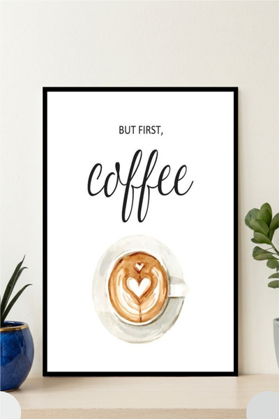 Hedef Plus Coffee, Mutfak Tasarımlı Çerçeve Görünümlü Mdf Tablo