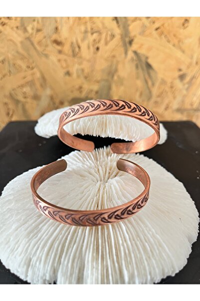 gemsartdeco سوار نحاسي طراز ليف موديل