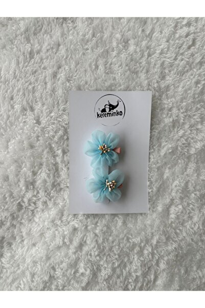 Kereminko Bebek Baby Girl & Child Tulle Flower Hair Clip Set