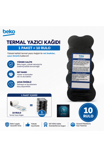 Beko X30 TR - 300 TR - 220 TR - 400 TR Yazarkasa Termal Pos Rulosu ( 1 Paket ...