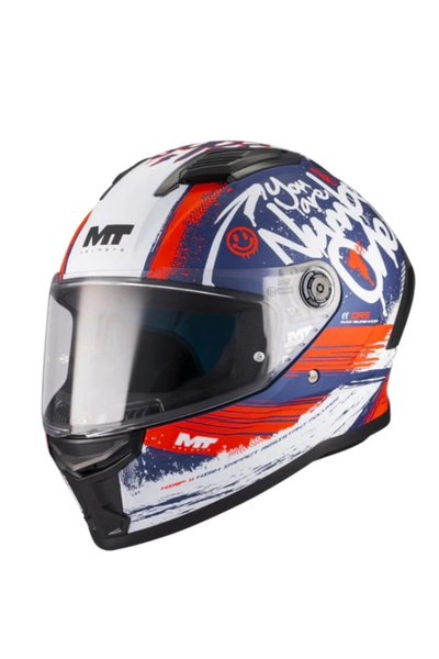MT Helmets KASK MT STINGER ROCKET C17 MAT KIRMIZI/MAVİ