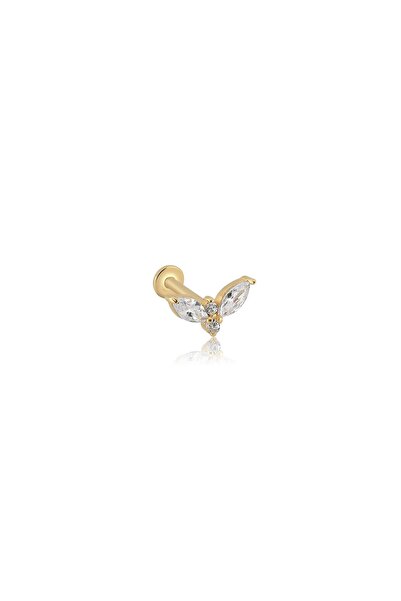 Cherry by Özkonak Mariposa Altın Tragus Piercing