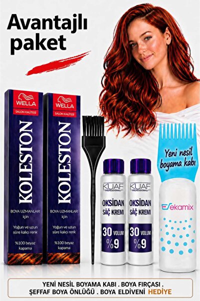 Wella Koleston Tüp Saç Boyası 8/1 Açık Küllü Kumral 2Adet+Oksidan 30 Volume 2...
