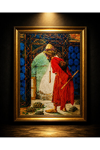 hüseyin ceran KAPLUMBAĞA TERBİYECİSİ HALI TABLO SÜNGERLİ 50*70 CM