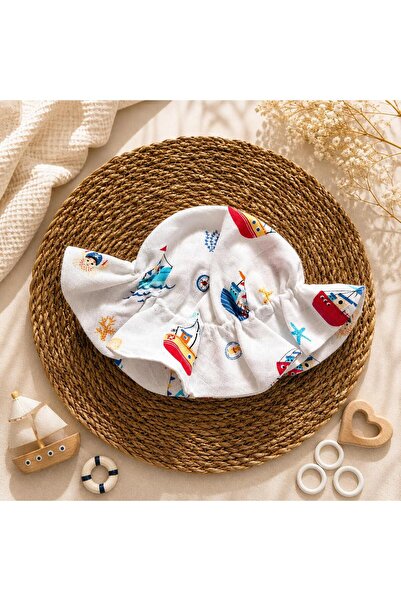 LUMİBABY BUTİK %100 pamuk çift katlı müslin bebek şapkası(6 ay -2 yaş uyumlu-...
