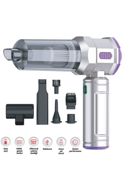 Muhtelif OTO ARAÇ SÜPÜRGESİ PROFESYONEL 100 WATT ŞARJLI LUX
