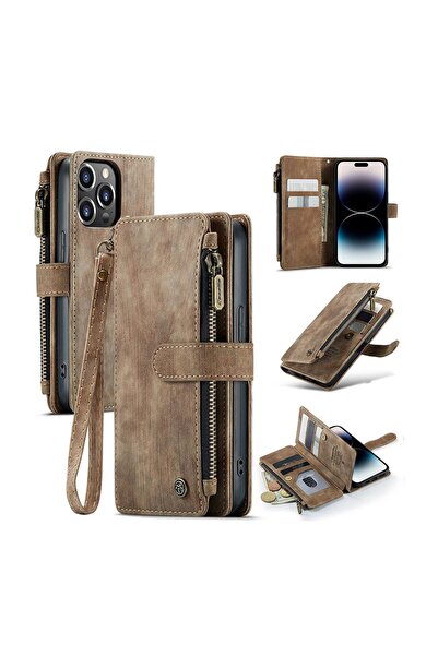 Caseme C30 Multifunctional θήκη Πορτοφόλι Brown (Apple iPhone 14 Pro)
