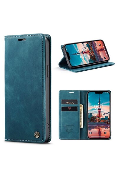 Caseme 013 Retro Θήκη Βιβλίο Blue Green (Apple iPhone 15)