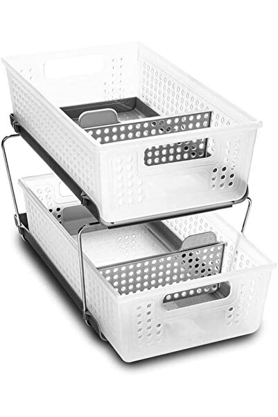 Madesmart Two-tier organizer from madesmart, multi-purpose sliding storage ba...