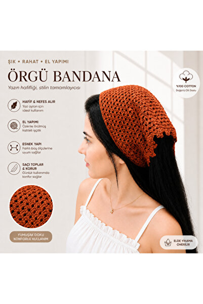 My Scialle El Örgüsü Kiremit Renk Bandana