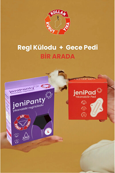 JeniPad Tüm Gün Koruma Paketi Jenipanty Regl Külodu + Gece Güven Seti