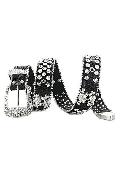 Aike Dark Feng Shui diamond belt punk rock style full diamond decoration unis...