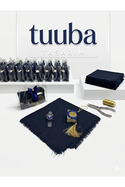 Tuuba tasarım 10 ADET ÇANTA İÇİNDE FİLAMLI NAMAZ ÖRTÜSÜ TAŞLI ZİKİRMATİK TAŞL...