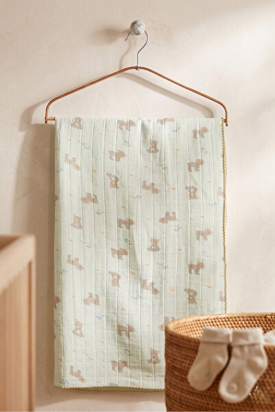 Caramell Müslin Bebek Battaniyesi 80x90 cm %100 Doğal Pamuklu Nefes Alabilen