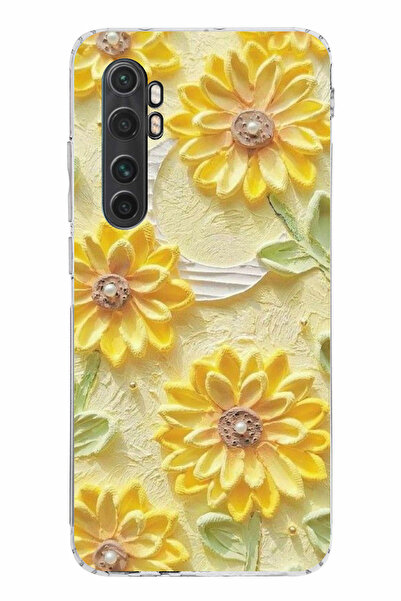 TechTree Mi Note 10 Lite Uyumlu Rölyef Bahçesi Baskılı Silikon Kılıf