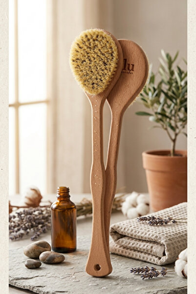 Avlu Doğal Ürünler Uzun Saplı Sırt Fırçası 43 cm – %100 Vegan Tampico Otlu Do...