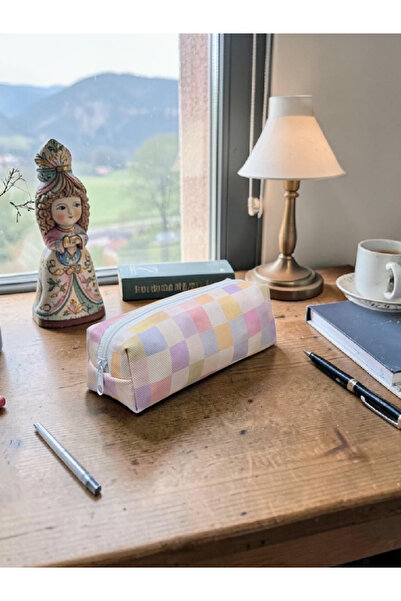 Nöşre Design Multi-Colored Checkerboard Pattern Pen Holder Multi-Purpose Orga...