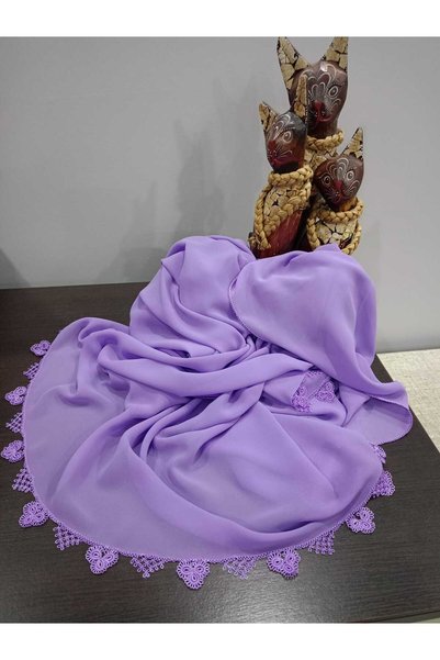 İyisini İstersen Handmade Single Sequence and Needle-Embroidered Lila Color Crepe Mevlüt Headwear with Edges