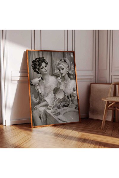 NinaStore Retro Glamour Duvar Sanatı | Vintage Tarzı Makyaj Masası Dekoru | S...