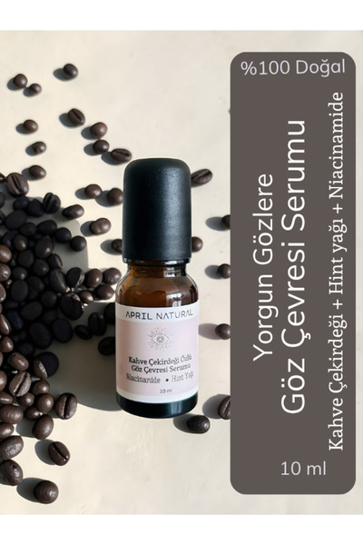 April Natural Kafein & Hyaluronik Asit, Hint yağı Göz Çevresi Serumu – Niacin...
