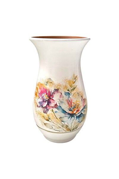 Ceramica Martinescu Ceramic vase, flower bouquet, gold, elegant
