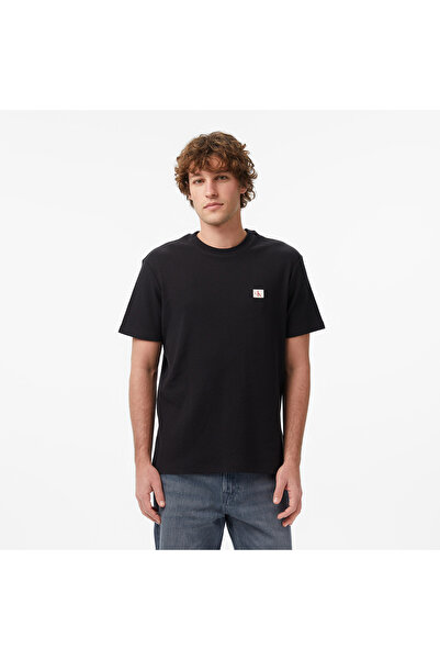 Calvin Klein Waffle Badge Crewnk Erkek Siyah T-Shirt