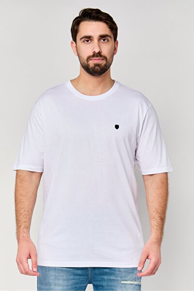 883 Police Men Crew Neck Short Sleeve Brand Logo T-Shirts, White